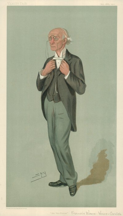 Mr F W Warre-Cornish, The Vice-Provost of Eton, The Vice-Provost, Vanity Fair cartoon by Leslie Matthew Ward